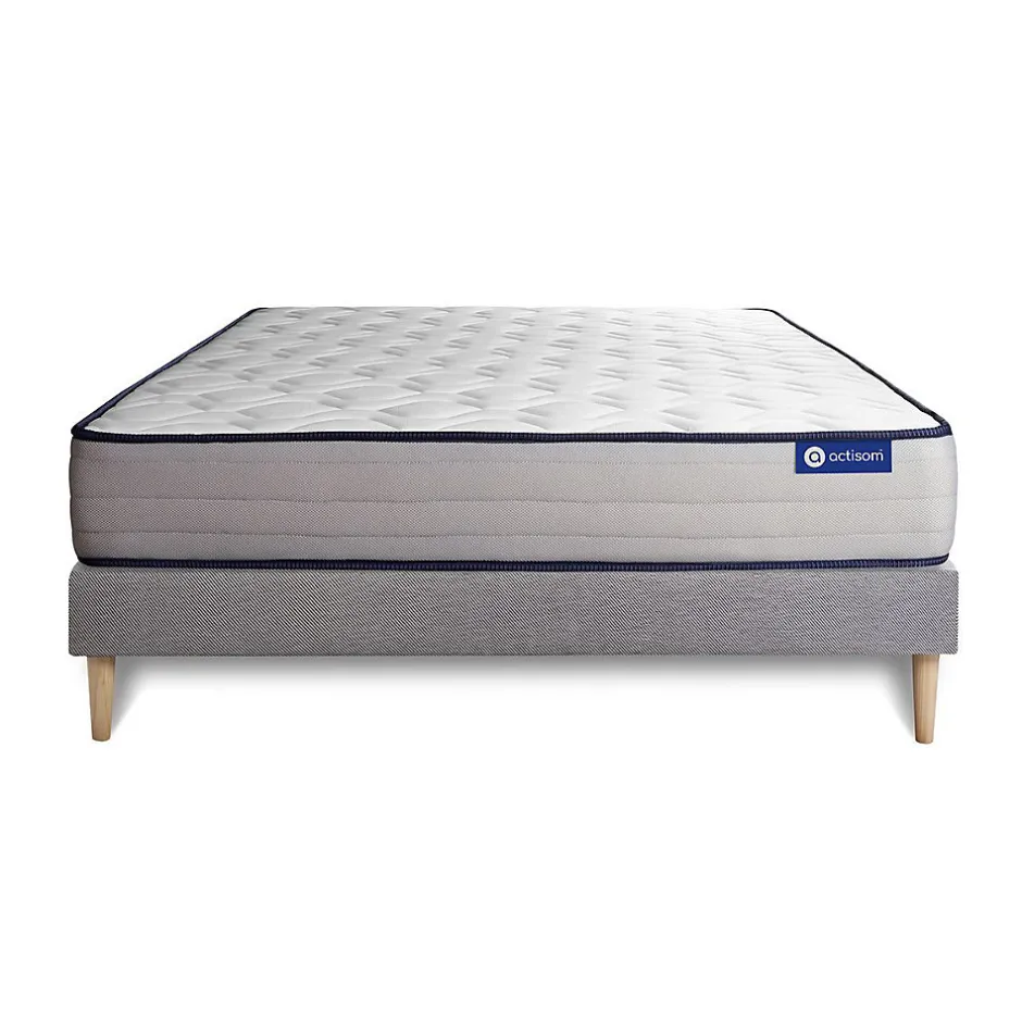 Actisom Ensemble Ressorts ensachés et mémoire de forme de confort Ferme avec sommier kit