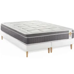 Litier Deluxe Ensemble Ressorts ensachés et mémoire de forme de confort Equilibré avec sommier tapissier Hot