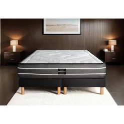 Prestige Literie Ensemble Ressorts ensachés et mémoire de forme de confort Ferme avec sommier tapissier