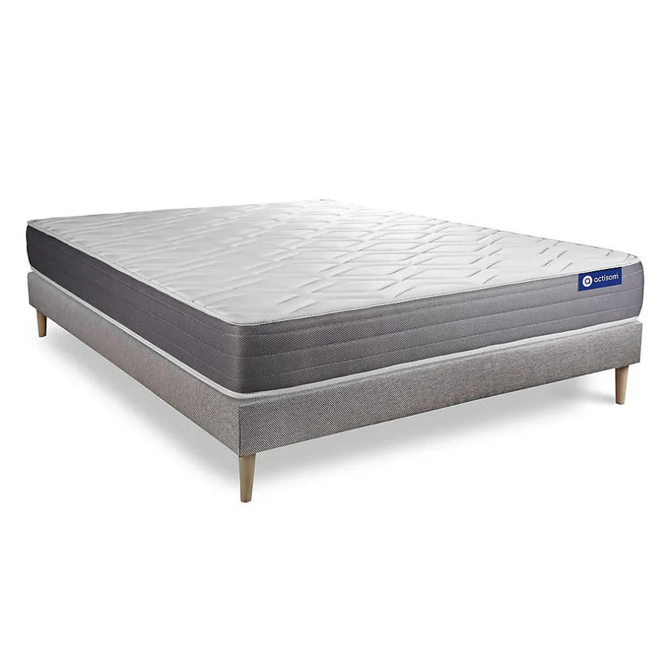 Actisom Ensemble Ressorts ensachés et mémoire de forme de confort Mi-ferme avec sommier kit