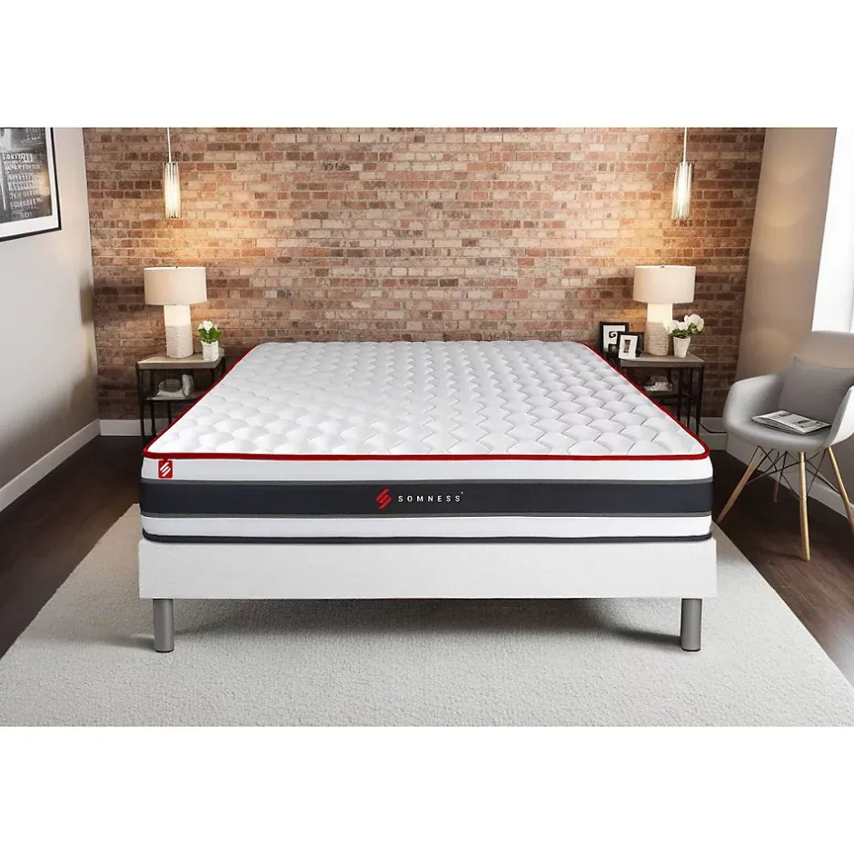 Somness Ensemble Ressorts ensachés et mémoire de forme de confort Ferme avec sommier tapissier Best