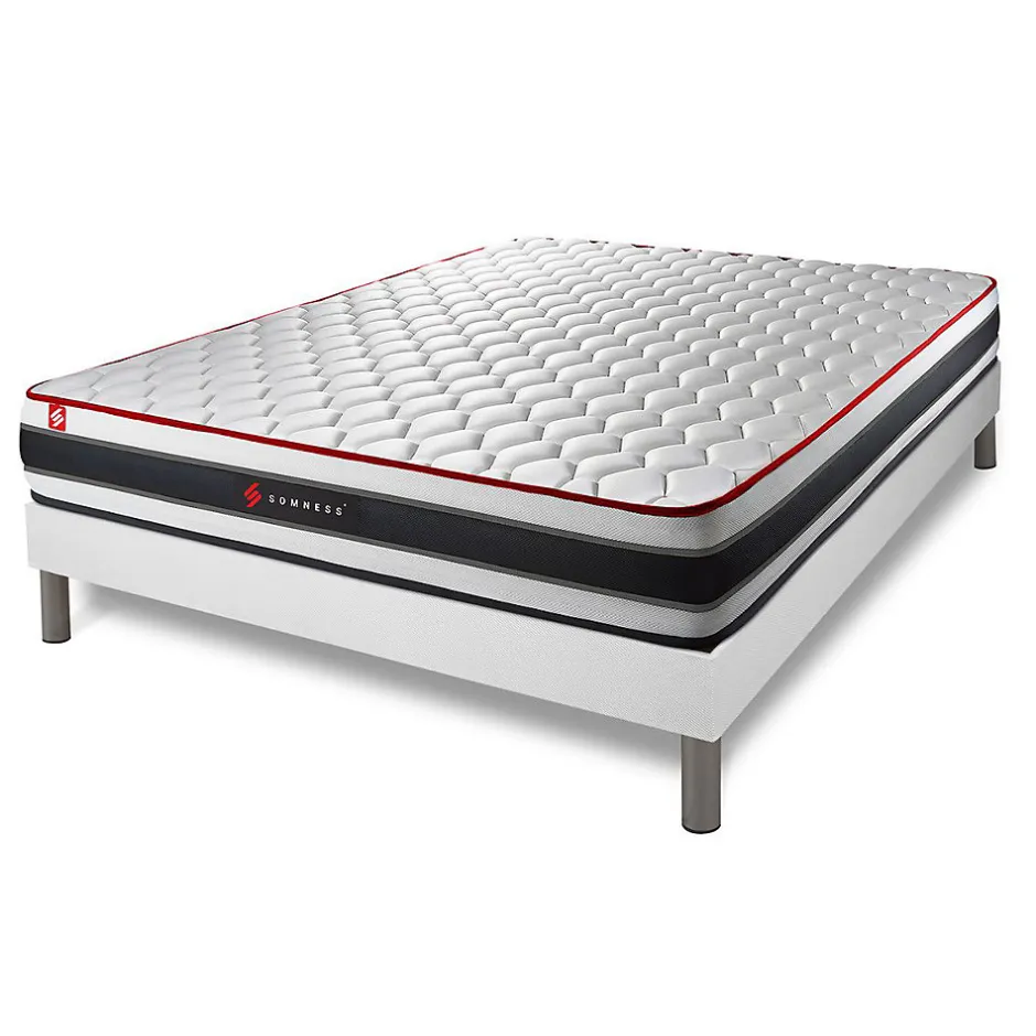 Somness Ensemble Ressorts ensachés et mémoire de forme de confort Ferme avec sommier tapissier Best