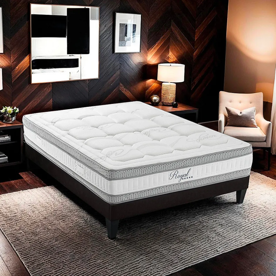 Hypsom Ensemble Royal 5 Etoiles 90x190 cm Matelas Mousse + Sommier Bois Online