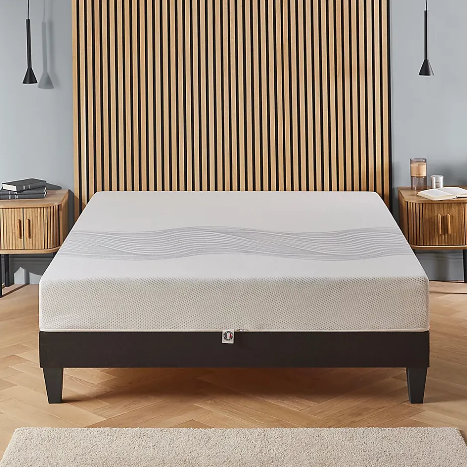 Olympe Literie Ensemble Sensitive 180x200 cm Matelas Mousse + Sommier Bois Sale