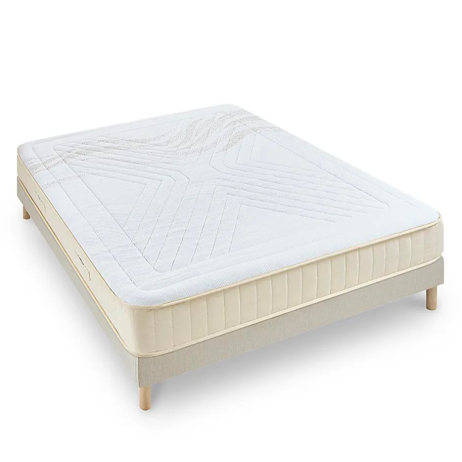 Nuit De Coton Ensemble Symphonie 2.0 140x190 cm Matelas Mousse + Sommier Bois