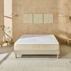Nuit De Coton Ensemble Symphonie 2.0 140x190 cm Matelas Mousse + Sommier Bois