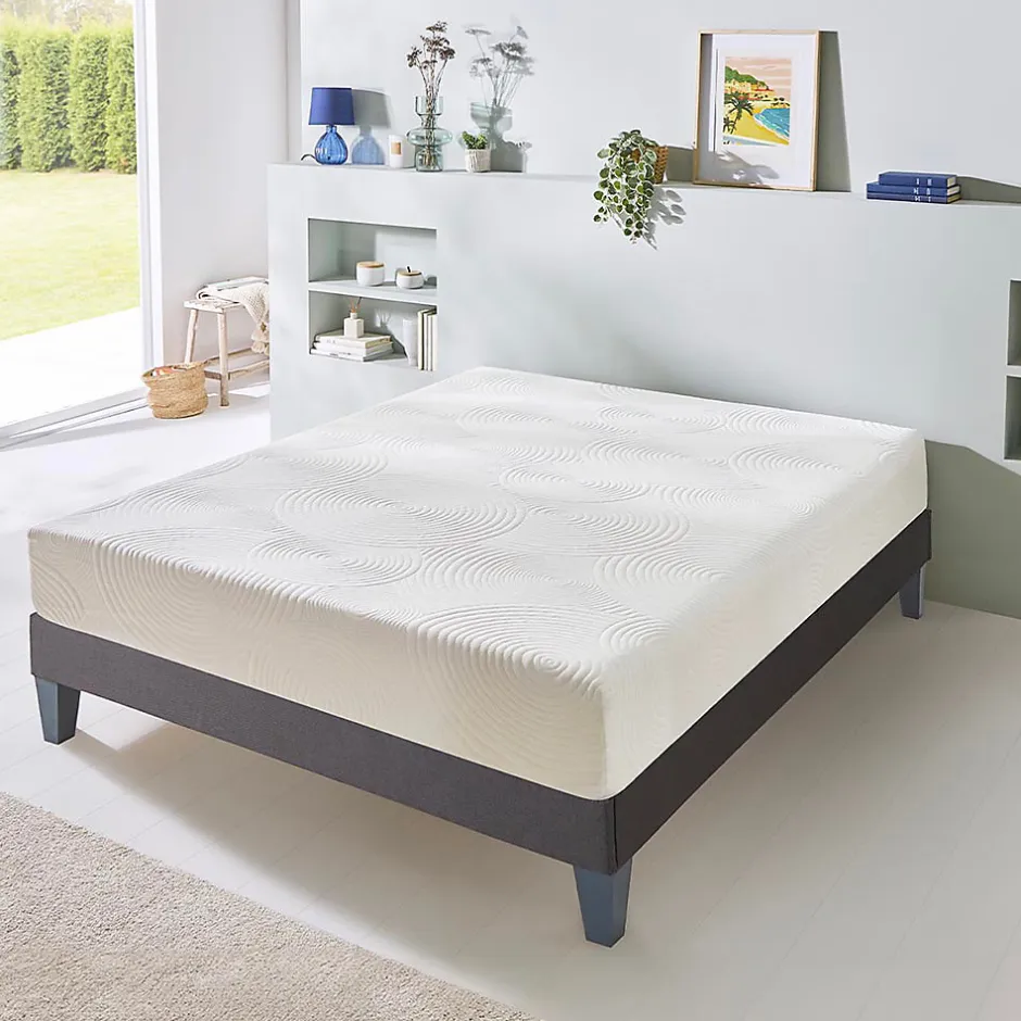Bellecour Ensemble Vosges 160x200 cm Matelas Mousse Haute Densité + Sommier Bois Clearance
