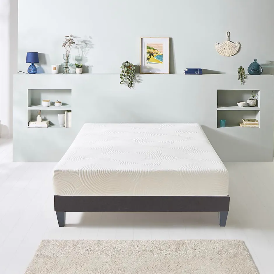 Bellecour Ensemble Vosges 160x200 cm Matelas Mousse Haute Densité + Sommier Bois Clearance