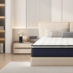 Teeno Ensemble 140x190 cm Matelas à ressorts + Sommier avec lattes larges, Epaisseur du Matelas 25cm