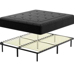 Teeno Ensemble 140x190 cm Matelas à ressorts +Sommier à Lattes sur Pieds, Epaisseur du Matelas 30cm