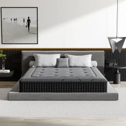 Teeno Ensemble 140x190 cm Matelas à ressorts +Sommier à Lattes sur Pieds, Epaisseur du Matelas 30cm