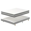 Teeno Ensemble 160x200 cm Matelas en Mousse+ Lit Sommier Tapissier Déco, Epaisseur du Matelas 22cm