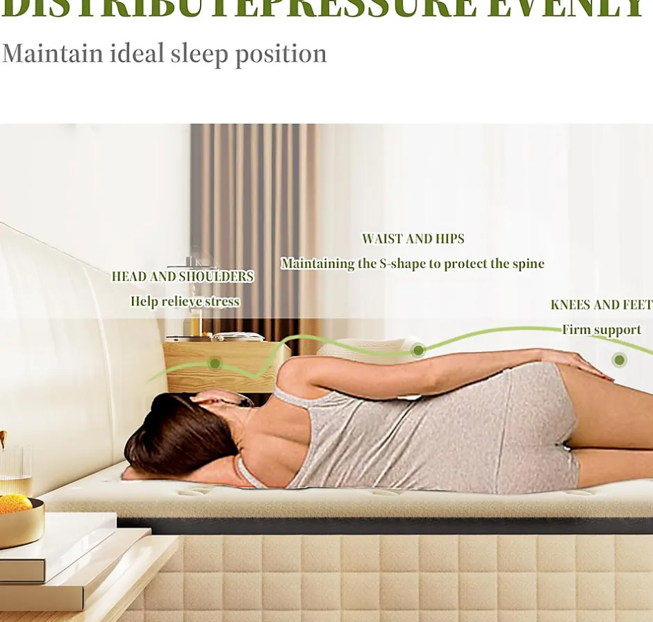 Teeno Ensemble 160x200 cm Matelas en Mousse+ Lit Sommier Tapissier Déco, Epaisseur du Matelas 22cm