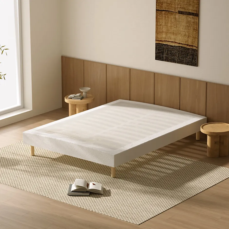 Teeno Ensemble 160x200 cm Matelas en Mousse+ Lit Sommier Tapissier Déco, Epaisseur du Matelas 22cm