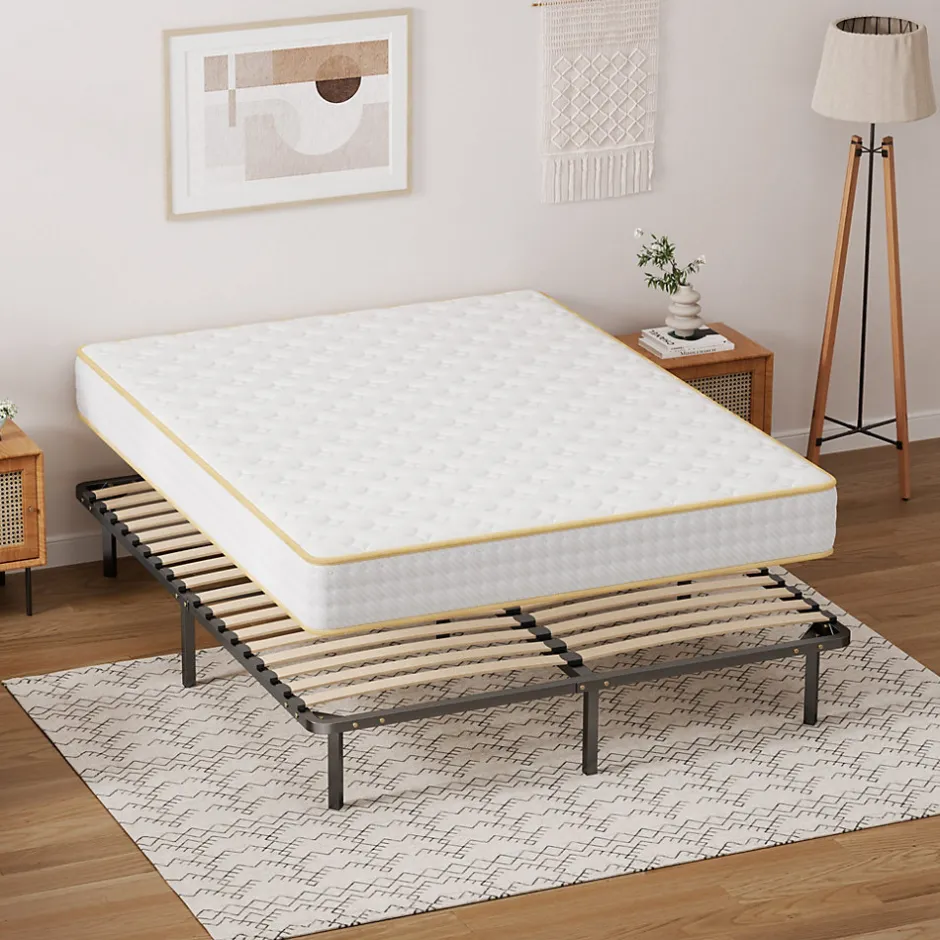 Teeno Ensemble 140x190 cm Matelas Mousse + Sommier à Lattes, Epaisseur du Matelas 18 cm