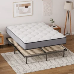 Teeno Ensemble 140x190cm Matelas à ressorts +Sommier à Lattes sur Pieds, Epaisseur du Matelas 20cm
