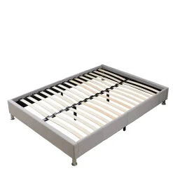 Teeno Ensemble 140x190cm Matelas à ressorts + Cadre de lit Plateforme Capitonné, Epaisseur du Matelas 20cm