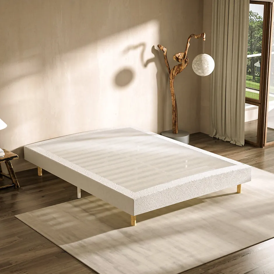 Teeno Ensemble 140x190cm Matelas à ressorts+ Lit Sommier Tapissier Déco, Epaisseur du Matelas 30cm