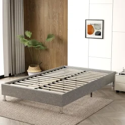 Teeno Ensemble 140x190cm Matelas à ressorts + Cadre de lit Plateforme Capitonné , Epaisseur du Matelas 30cm Clearance