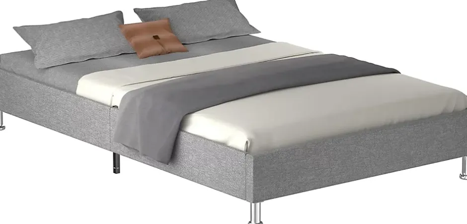 Teeno Ensemble 140x190cm Matelas à ressorts + Cadre de lit Plateforme Capitonné , Epaisseur du Matelas 30cm Clearance