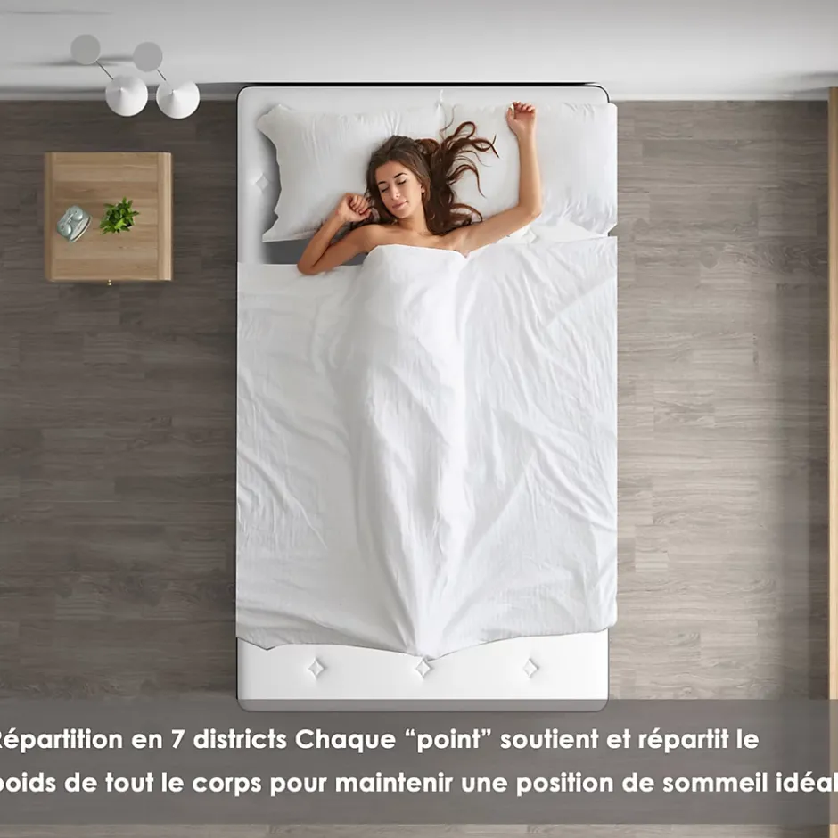 Teeno Ensemble 90x200cm matelas-châssis, matelas à ressorts ensachés et haute résilience + cadre de lit en fer robuste, comprenant 6 Online