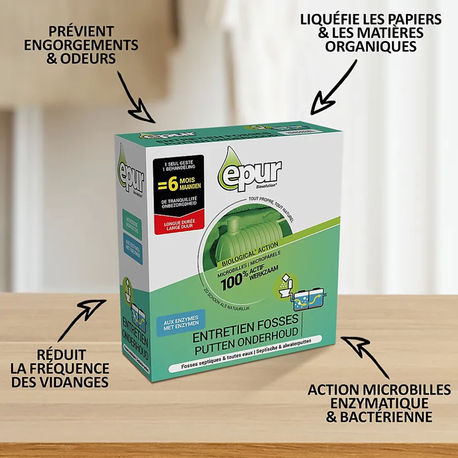 Epur Entretien fosses septiques 6 mois activateur microbilles Sale