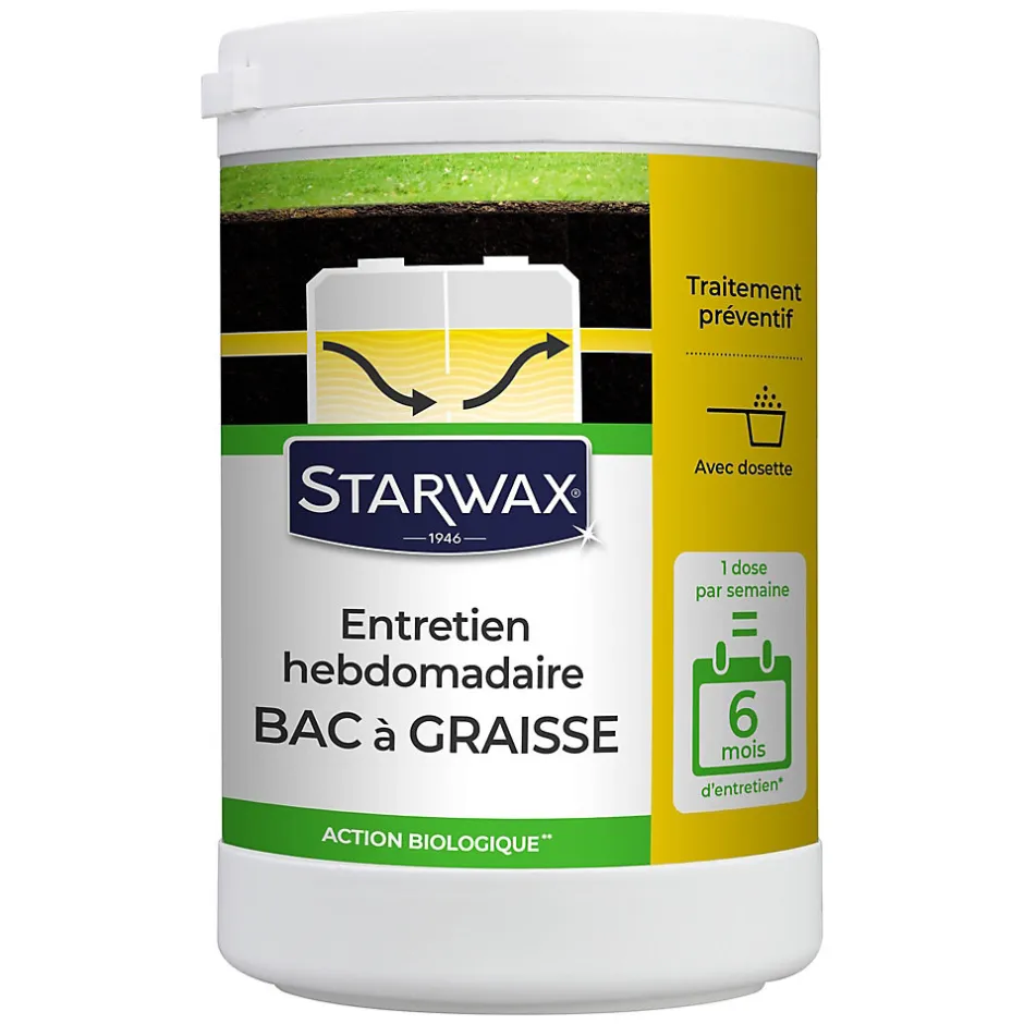 Starwax Entretien hebdomadaire bac à graisses 750g,