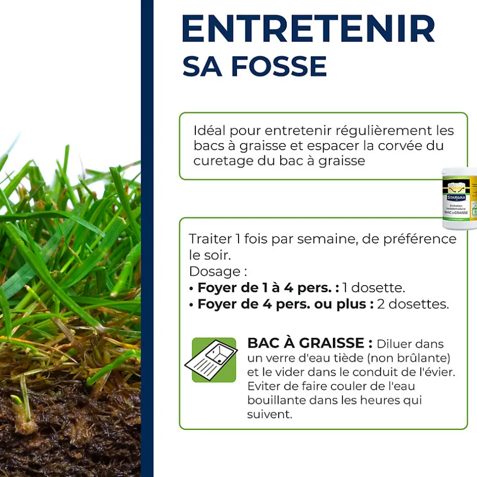 Starwax Entretien hebdomadaire bac à graisses 750g,