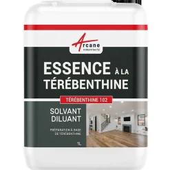 Arcane Industries Essence à la térébenthine pour entretien bois, pierre, cuir... : TEREBENTHINE 102 - 1 L -