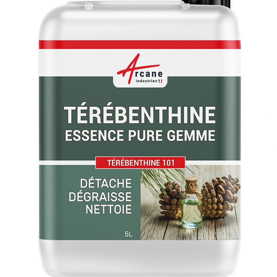 Arcane Industries Essence de térébenthine pure gemme bois : TEREBENTHINE 101 - 5 L -
