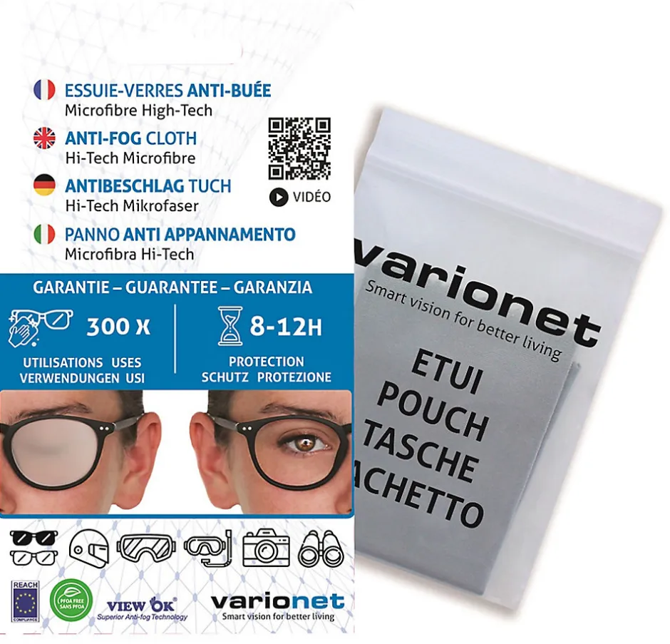Varionet Essuire-verres anti-buée microfibre high-tech