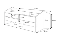Enfant Kobi FALA lit d'enfant avec balustrade 140x70 Fille avec licorne