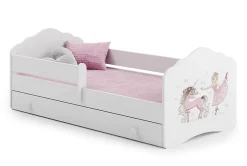 Kobi FALA lit enfant avec tiroir et barre 140x70 Fille avec licorne