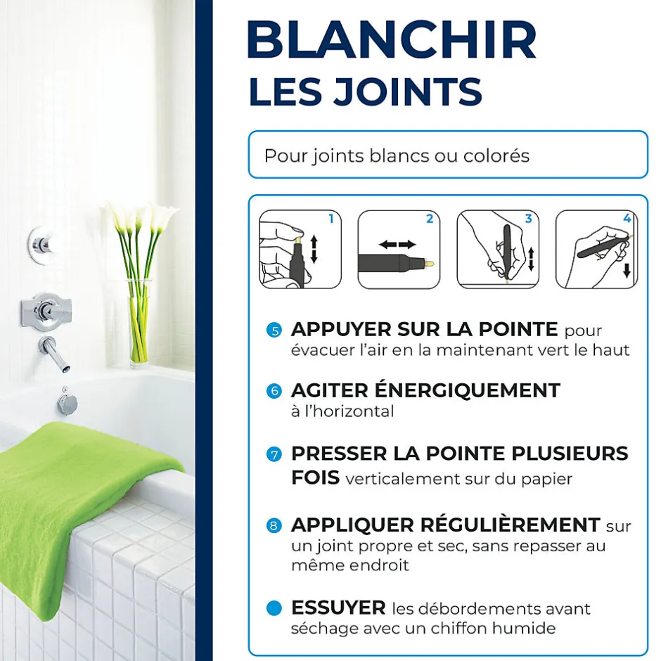 Starwax Feutre blanchisseur joints + 3 pointes de rechange