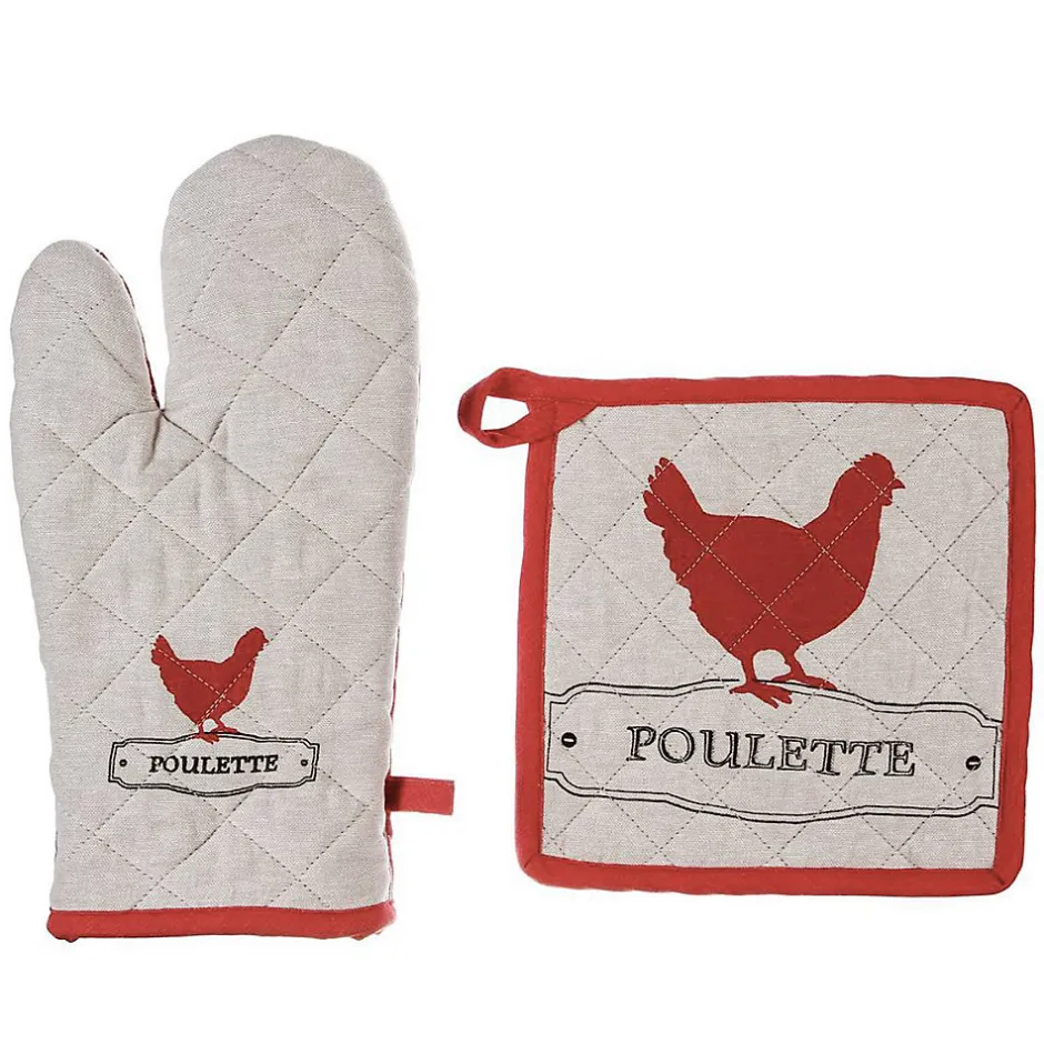 Atmosphera Créateur D'Intérieur Gant et manique Poule - coton - Atmosphera