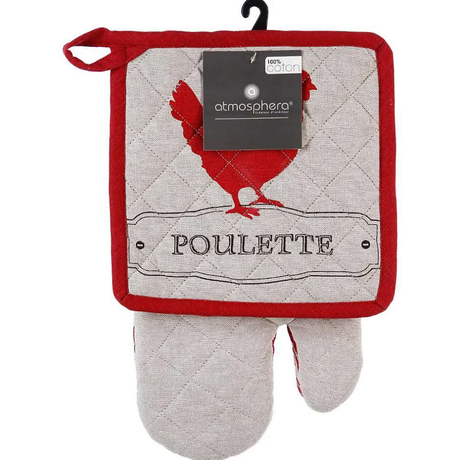 Atmosphera Créateur D'Intérieur Gant et manique Poule - coton - Atmosphera