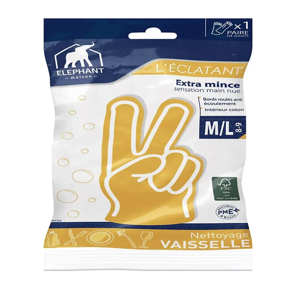 Elephant Gants de ménage L'éclatant taille 8-9 Hot