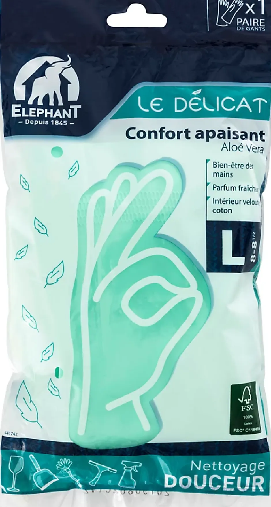 Elephant Gants de ménage Le Délicat Taille 9