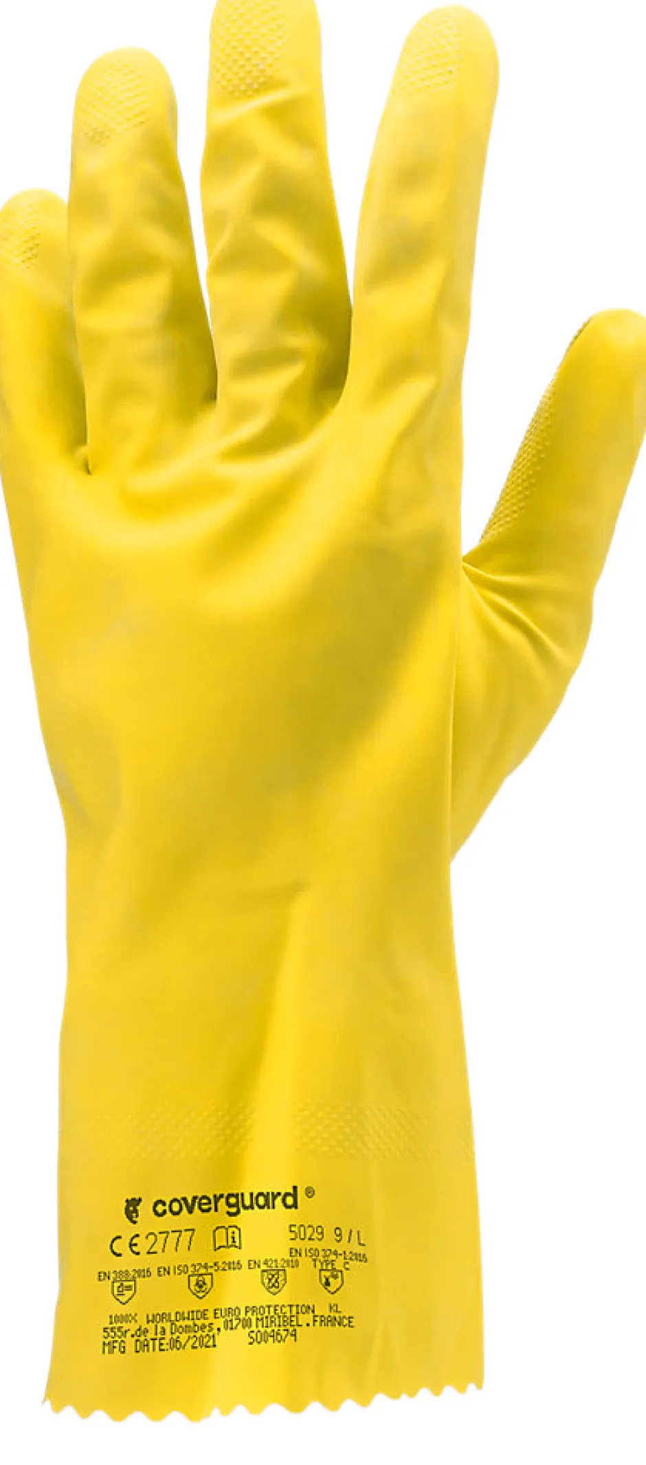 Coverguard Gants de ménage Eurodip 5030 latex jaune, Taille 9 -