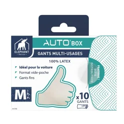 Elephant Gants en latex Auto'Box Taille 8, 10 pièces