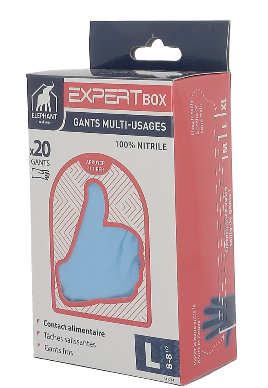Elephant Gants multi-usage Expert Box nitrile taille 8/8,5 - 20 pièces Best