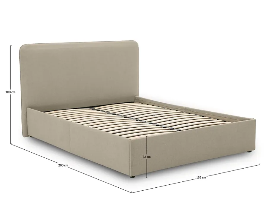 Best Mobilier Goyave - lit coffre - 140x190 - en tissu - sommier inclus - Hot