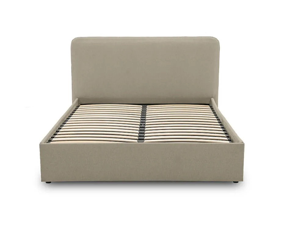 Best Mobilier Goyave - lit coffre - 160x200 - en tissu - sommier inclus -