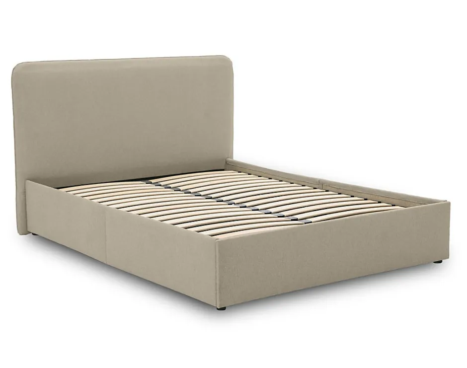 Best Mobilier Goyave - lit coffre - 160x200 - en tissu - sommier inclus -