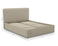 Best Mobilier Goyave - lit coffre - 160x200 - en tissu - sommier inclus -