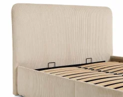 Best Mobilier Goyave - lit coffre - 140x190 - en velours côtelé - sommier inclus - Sale