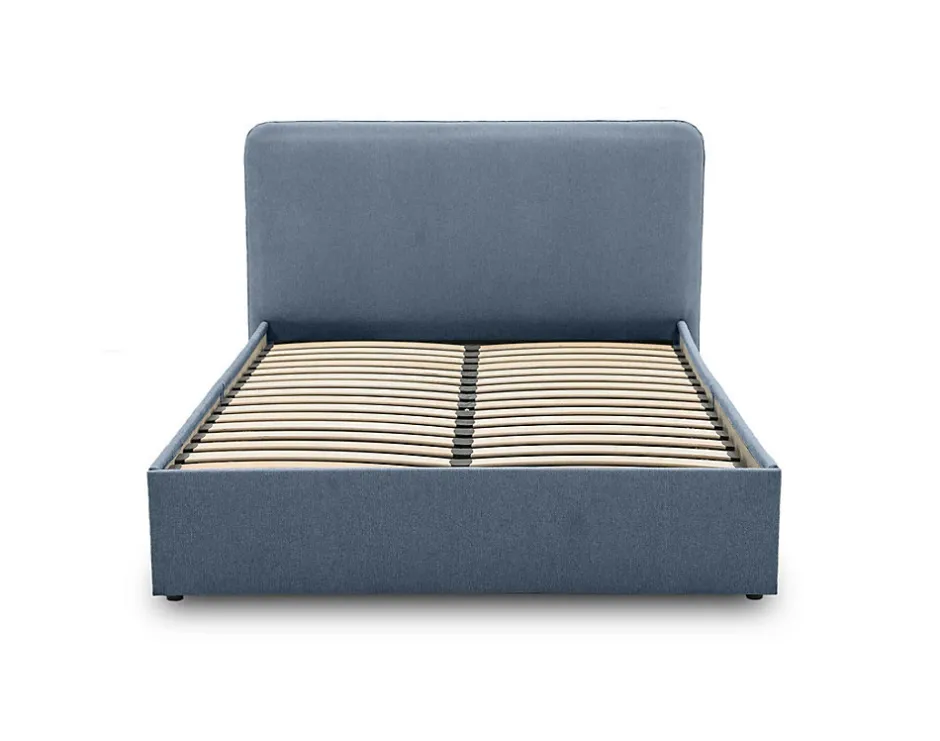 Best Mobilier Goyave - lit coffre - 140x190 - en tissu - sommier inclus -