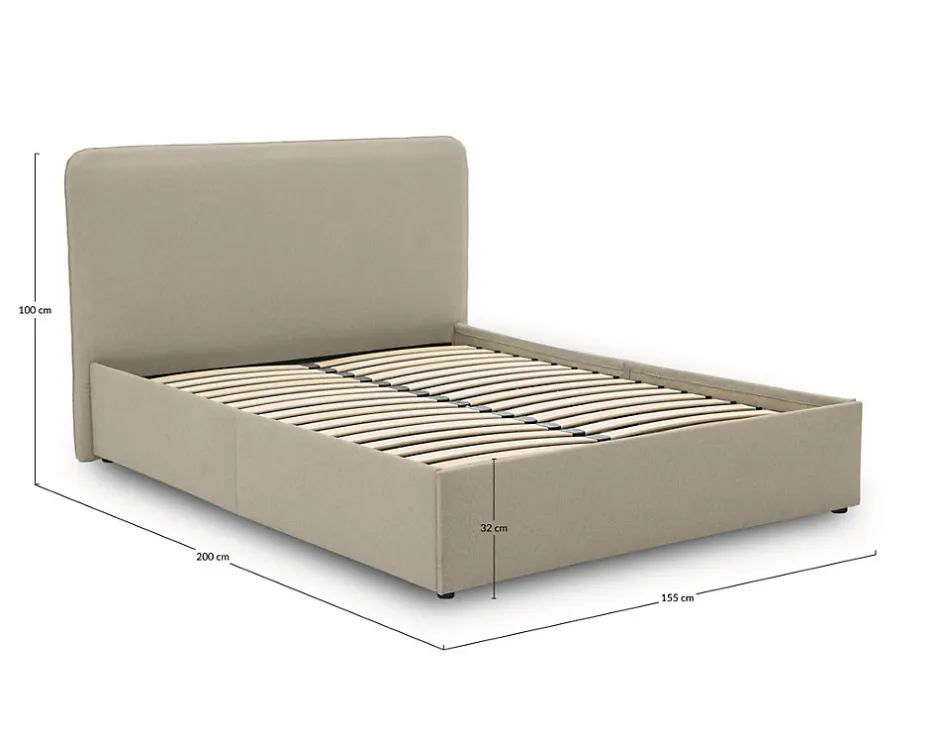 Best Mobilier Goyave - lit coffre - 140x190 - en tissu - sommier inclus -