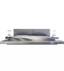 Pro Et Discount Grand Lit plateforme king size blanc 180 x 200 XXL tables de chevets
