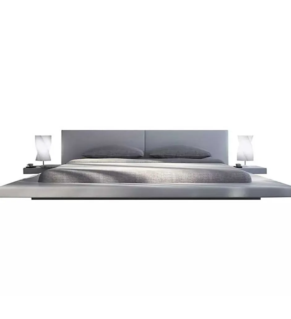Pro Et Discount Grand Lit plateforme king size blanc 180 x 200 XXL tables de chevets